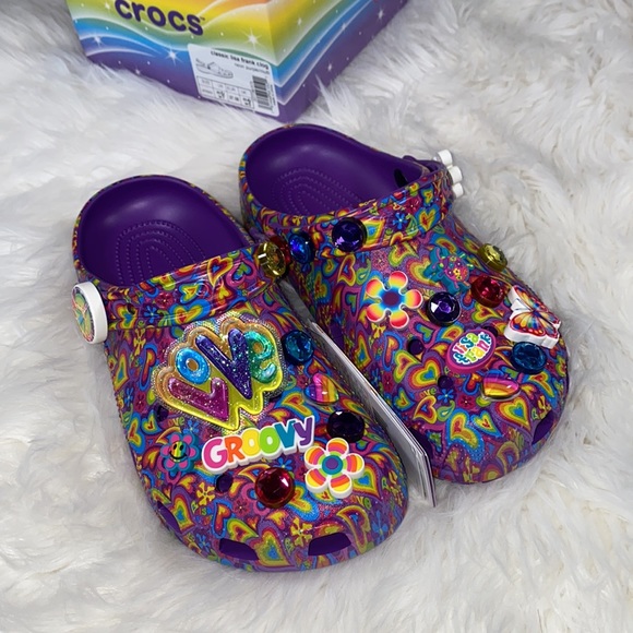 🎶[ Crocs ] Limited Edition Neon Purple Classic Lisa Frank Clog - Picture 13 of 15